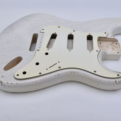 3lbs 12oz BloomDoom Nitro Lacquer Aged Relic White Blonde S-Style Vintage Custom Guitar Body image 7