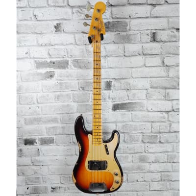 Fender Custom Shop 1958 Precision Bass Relic, 1-Piece Quartersawn Maple Neck Fingerboard, Super Faded Aged Chocolate 3-Color Sunburst image 1