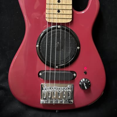 Unbranded Mini Strat Roadie Travel Guitar w Integrated speaker - Red image 4