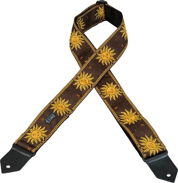 Levy's M8SUN-BRN Jacquard Guitar Strap w/ Leather Ends image 1