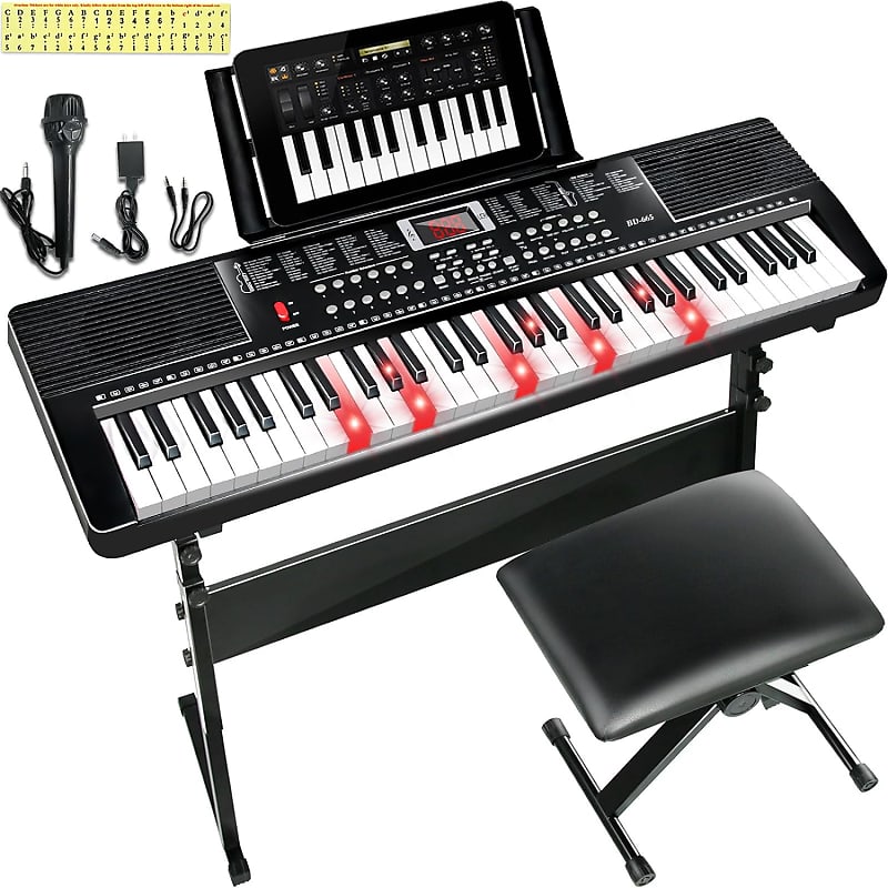  Best Choice Products 61-Key Electronic Keyboard Piano Portable  Electric Keyboard Complete Beginner Keyboard Set w/LED Screen, Power  Adapter, Stand, Bench, Headphones, Microphone : Musical Instruments