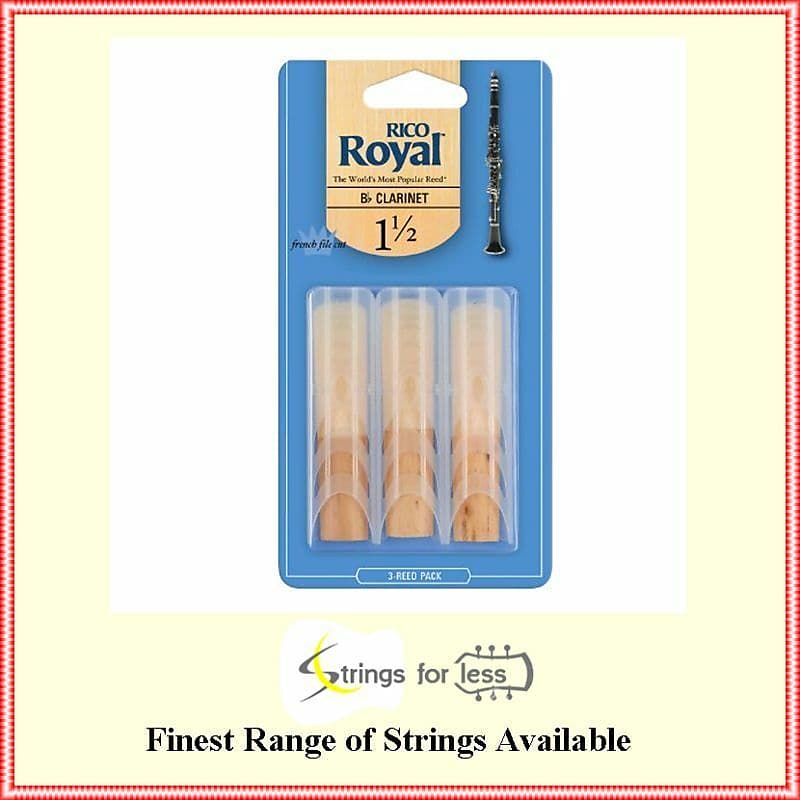 Rico Royal Bb Clarinet 3 x Reeds, Strength 1.5 ( 1 1/2 ) 3-pack RCB0315 image 1