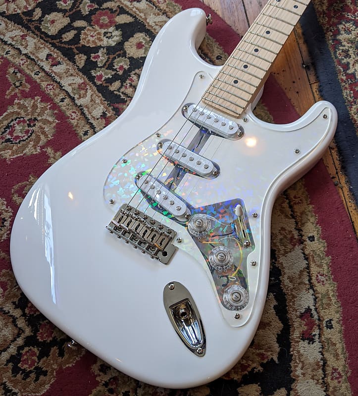Collar City Guitars Baritone S-Style Electric Guitar White #024 image 1