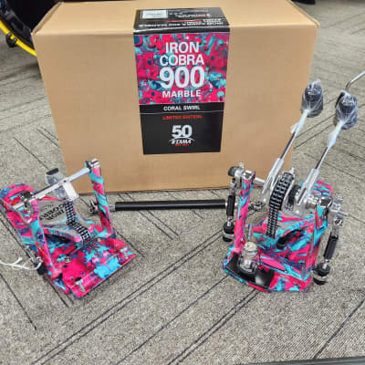 Tama HP900PWMCS 50th Limited Iron Cobra 900 Power Glide Double Bass Drum Pedal 2024 - Present - Coral Swirl image 2