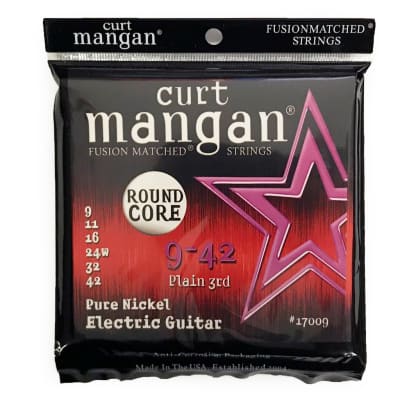 3 Pack | Curt Mangan Pure Nickel Round Core Electric Guitar Strings (09-42) image 3
