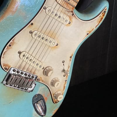 Fender Custom Blue Relic by East Gloves Customs Stratocaster 2006 Blue relic image 9