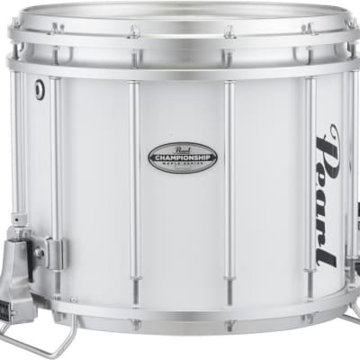 Pearl Championship Maple FFX Marching Snare Drum - 14 x 12 inch - Pure White Wrap image 1