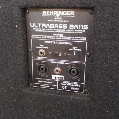 Behringer Ultrabass BA115 600W 1x15 Bass Cabinet | Reverb