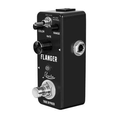 Rowin Classic Analog Flanger Guitar Effect Pedal with Special Vibration Rumbling Noise Effect Black image 3