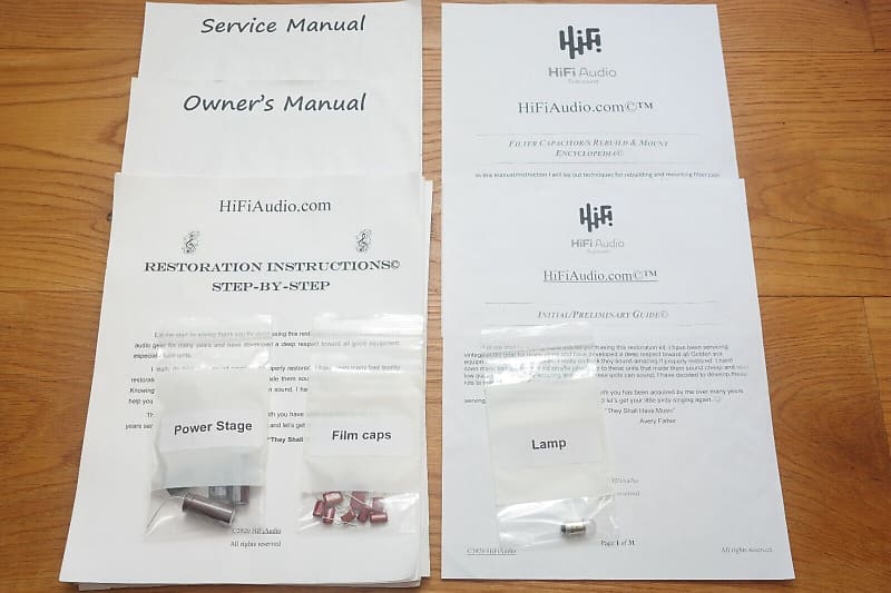 Dynaco FM-3 restoration kit filter capacitor repair rebuild fix  			