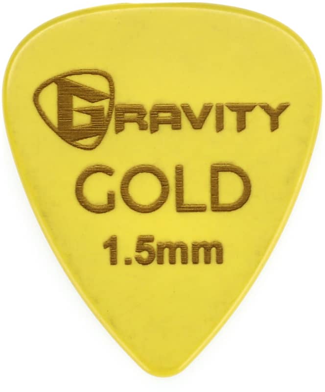 Gravity Picks Colored Gold Traditional Teardrop Guitar Pick - 1.5mm Yellow image 1