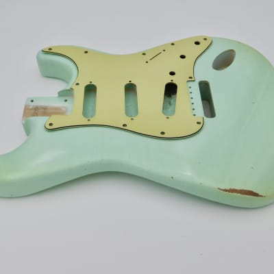4lbs 4oz BloomDoom Nitro Lacquer Aged Relic Surf Green S-Style Vintage Custom Guitar Body image 8