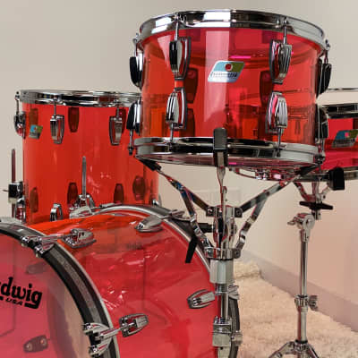 Ludwig 18/12/14/5x14" Vistalite Jazzette Drum Set - Pink Vistalite w/ Exclusive 18" BD! image 1