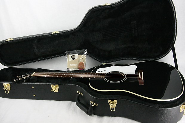 1960's Gibson Custom Shop Limited Edition J-45 BLACK! White Pickguard ebony  1968 style 50 dreadnought