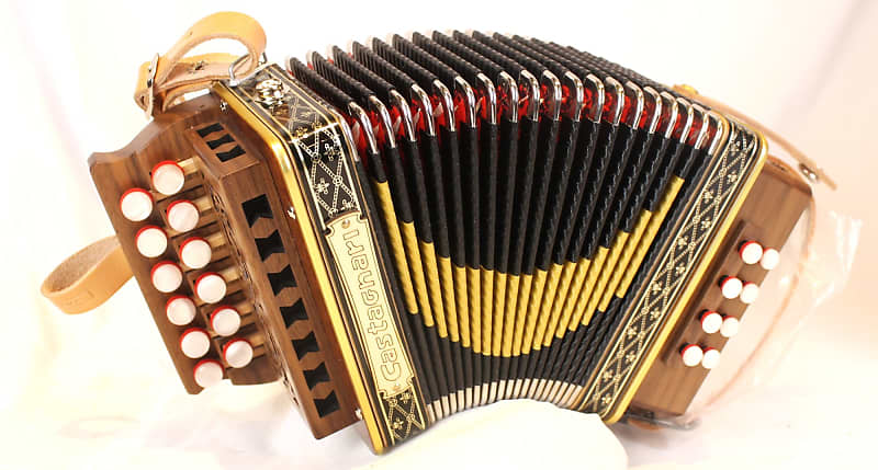 NEW Walnut Castagnari Giordy Diatonic Button Accordion GC | Reverb UK