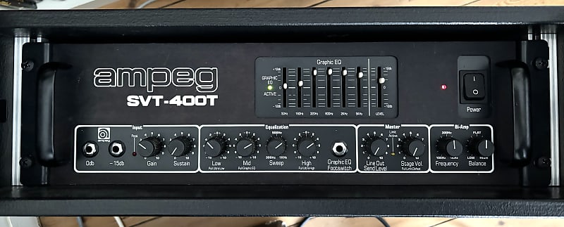 Ampeg SVT-400T 400-Watt Rackmount Bass Amp Head 2000s - Black image 1