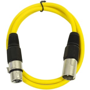 SEISMIC AUDIO (6 PACK) Yellow 3' XLR Patch Cables Snake image 4