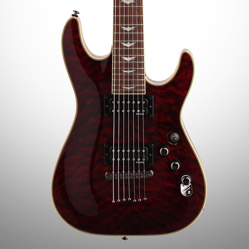 Schecter Omen Extreme 7-String Electric Guitar, Black Cherry image 1