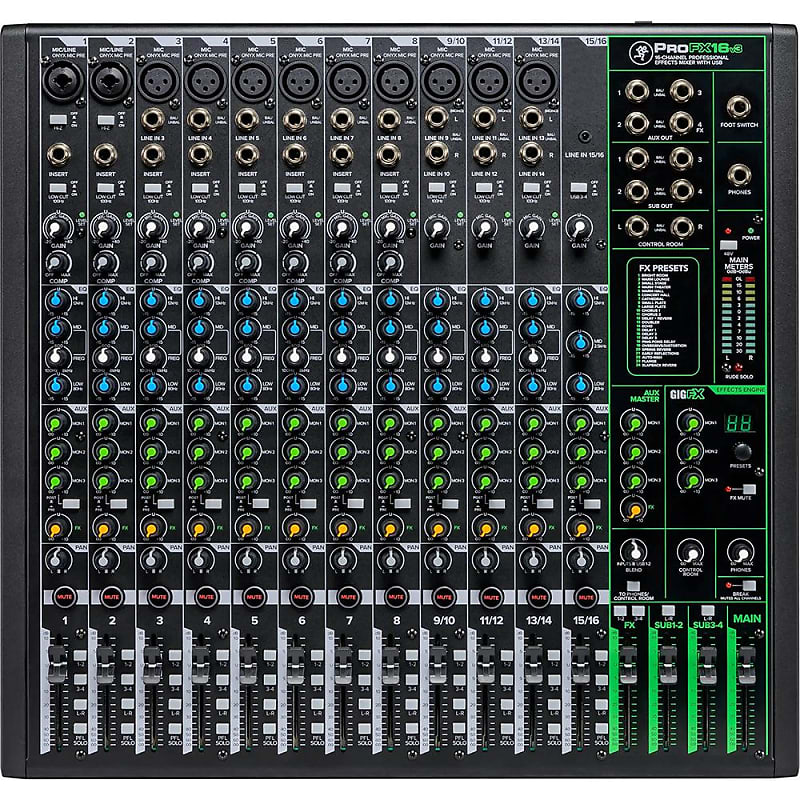 Mackie ProFX16v3 16-Channel 4-Bus Professional Effects Mixer with USB image 1