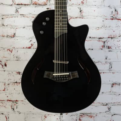USED Taylor - T5z-12 Classic DLX Special Edition - Acoustic-Electric Hybrid Guitar - Reverse Stringing - Black - w/ Taylor Deluxe Hardshell Case for sale