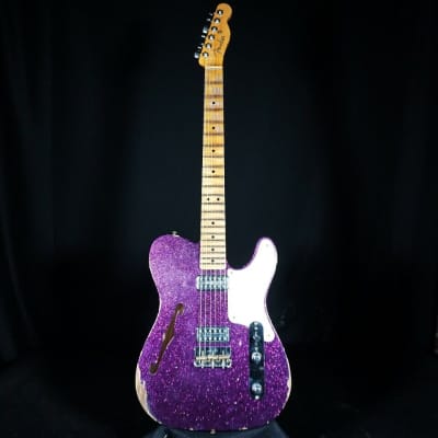 Fender Custom Caballo Tono Ligero Aged Magenta Sparkle Guitar image 3