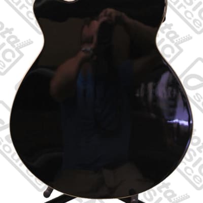 Oscar Schmidt OB100 Acoustic-Electric Bass with Gig Bag - Black, OB100B-G640 image 6