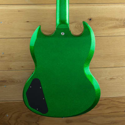 Gibson Custom 1963 SG Special Reissue Lightning Bar Gloss Green Sparkle 500683 image 4