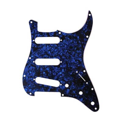D'Andrea 4-Ply11-Hole SSS Stratocaster Pickguard Blue Pearl for sale