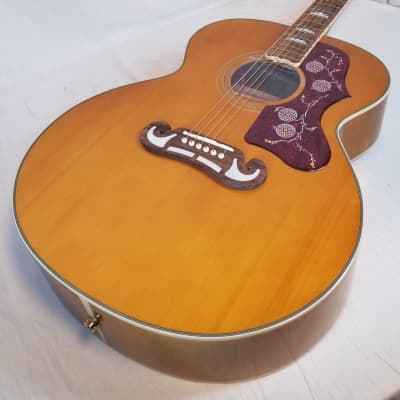 Epiphone Masterbilt J-200 all Solid Wood Acoustic Electric Guitar Aged  Antique Natural Gloss 2022 image 4