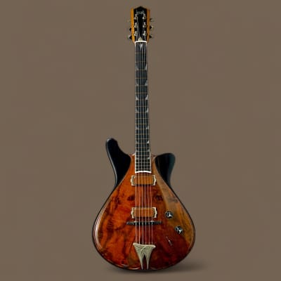 Jesselli Guitars Modernaire Circa 1989-1990 Natural Walnut & Ebony. Owned by Alan Rogan touring tech for Keith Richards. (Authorized Jesselli Dealer) image 2