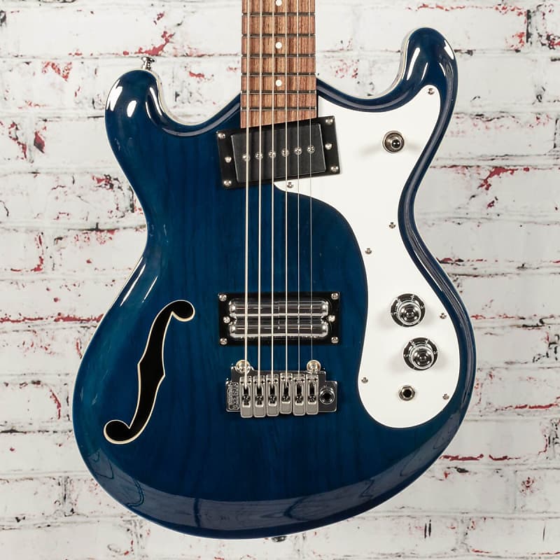 Danelectro 66BT Baritone Electric Guitar Transparent Blue image 1