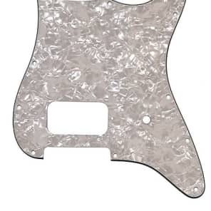 Fender Elite Strat H-S-S Pickguard White Moto plaque de prot