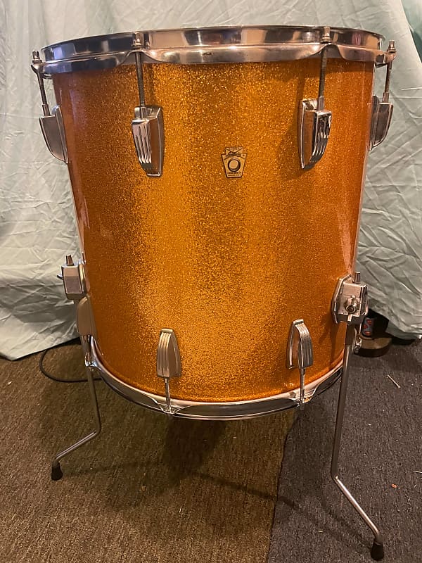 Ludwig Floor Tom Vintage 1966 Gold Sparkle Reverb