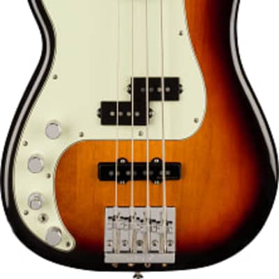 Fender Player Plus Precision Electric Bass. Left-Hand, Pau Ferro Fingerboard, 3-Color Sunburst image 2
