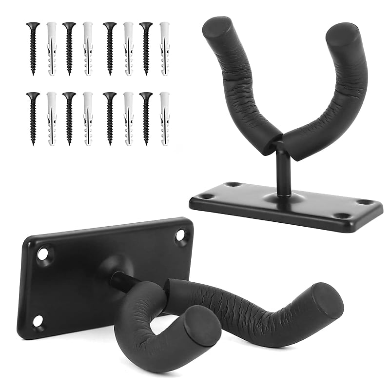 Guitar Wall Mount 2 Pack Guitar Black Wall Hanger Hook Metal Reverb