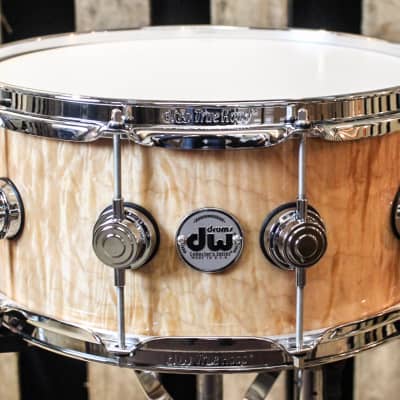 DW Collector's Natural Super Curly Maple 10ply VLT 5.6x14 Snare (video demo) image 4