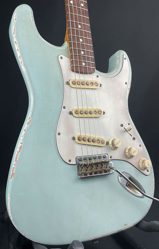 Custom/Hybrid Stratocaster, Relic, Daphne Blue image 1