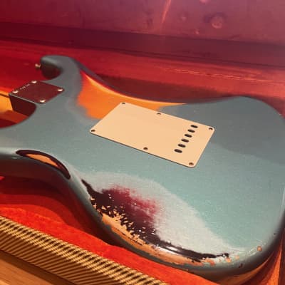 Fender Custom Shop '57 Reissue Stratocaster Heavy Relic 2013 - Teal and Sunburst image 9