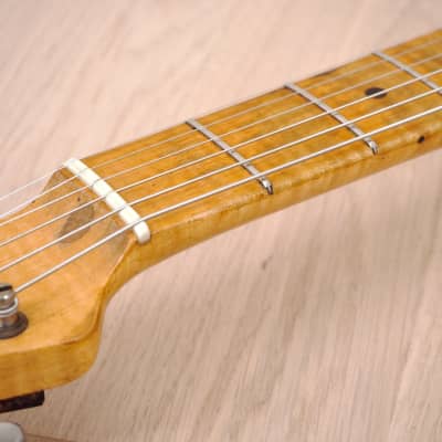 1958 Fender Telecaster Vintage Electric Guitar Blonde w/ Figured V Neck, Tweed Case image 5