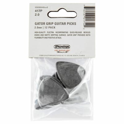Dunlop 417P2.0 Gator Grip Standard 2.0mm Guitar Picks, 12 Pack image 4