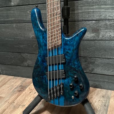 Spector NS Dimension 4 String Multi Scale Electric Bass Guitar Black & Blue Gloss B Stock image 3