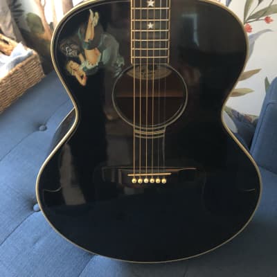 1980s  Everly Bros Epiphone by Gibson SQ 180 Black image 1