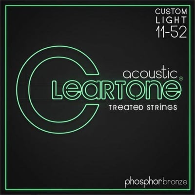 Cleartone 7411 EMP Coated Phosphor Bronze Acoustic Guitar Strings 11-52 Custom Light image 1