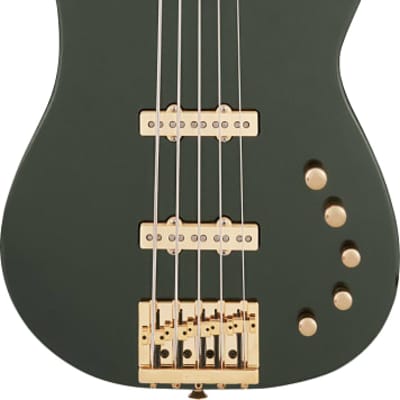 CHARVEL Pro-Mod San Dimas® Bass JJ V, Caramelized Maple Fingerboard, Lambo Green Metallic image 1