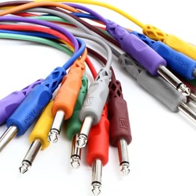 Hosa CPP-845 1/4-inch TS Male Patch Cable 8-pack - 1.5 foot (Various Colors) image 1