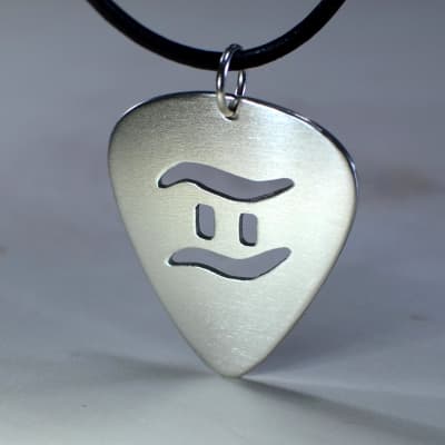 Sterling Silver Guitar Pick Pendant with Personalized Zodiac Cut Out image 1