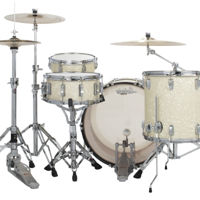 Ludwig Pre-Order Legacy Mahogany Marine White Pearl Downbeat 14x20_8x12_14x14 Drums Shell Pack Special Order Authorized Dealer image 3