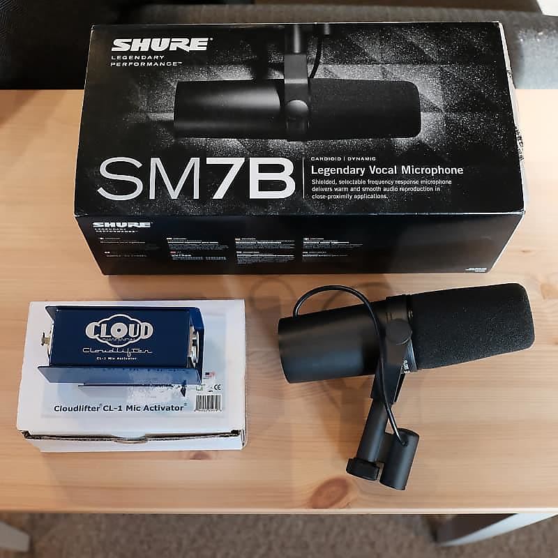 Shure Bundle, MV7 Dynamic Mic (Silver) w/ Cloudlifter CL-1 Mic Activator  and Mogami 2549 Cable