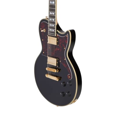Deluxe Atlantic Solid Black 6-String RH Baritone Solidbody Electric Guitar w/ Case  DADBATLSBKGS image 3