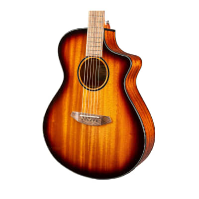 Breedlove Discovery S Concert Edgeburst CE African Mahogany Soft Cutaway 6-String Acoustic Electric Guitar with Slim Neck and Pinless Bridge (Right-Handed, Natural Gloss) image 6